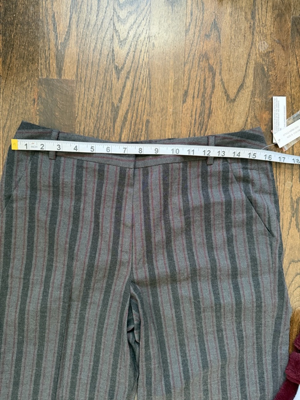 Larry Levine Gray Pinstripe Wide-Leg Trousers - Picture 6 of 8